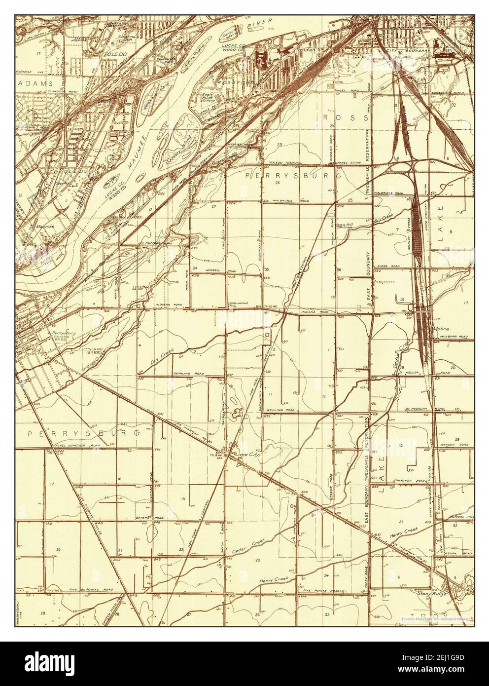 Rossford, Ohio, map 1934, 124000, United States of America by Timeless