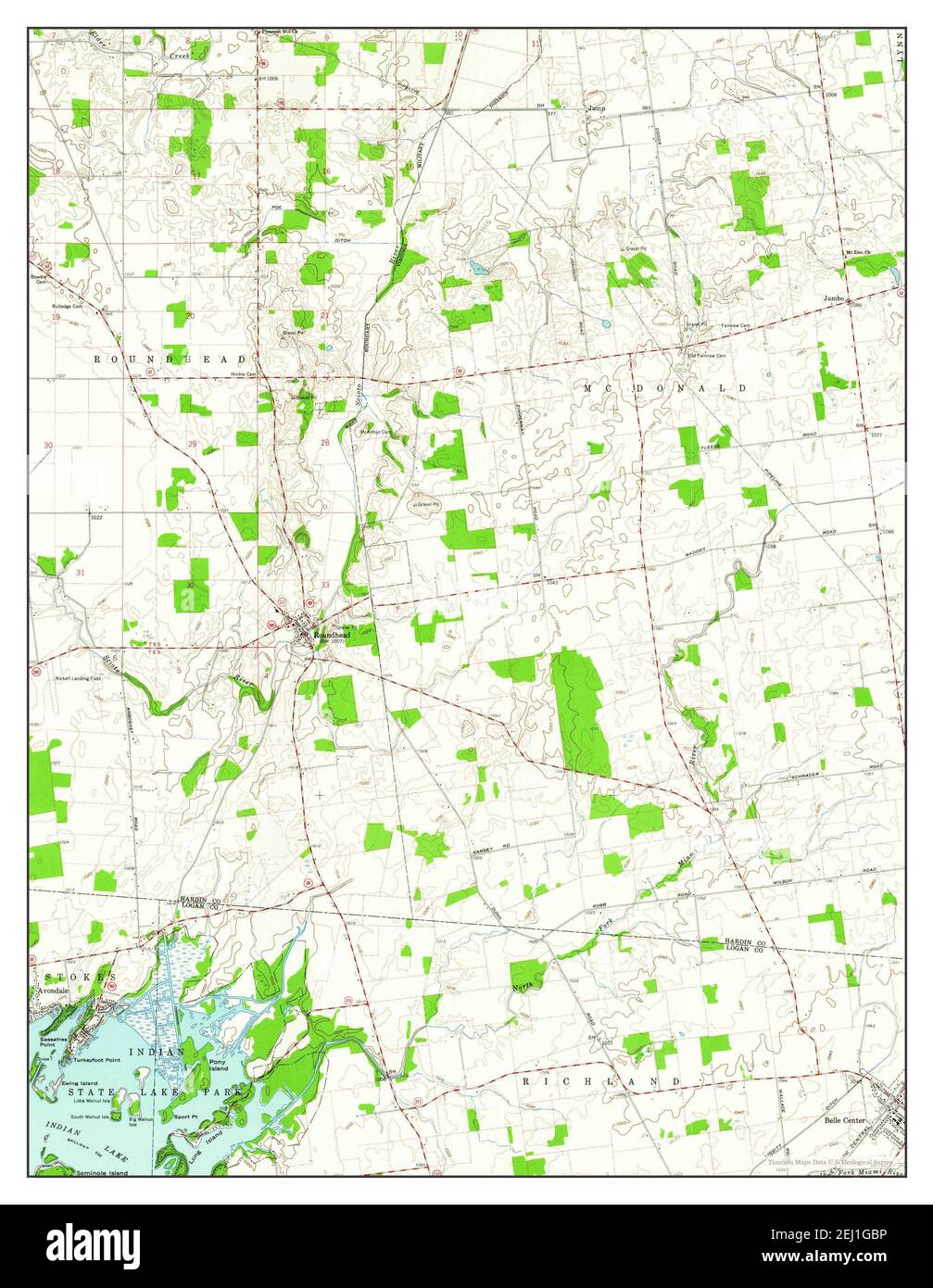 Map of roundhead ohio hires stock photography and images Alamy
