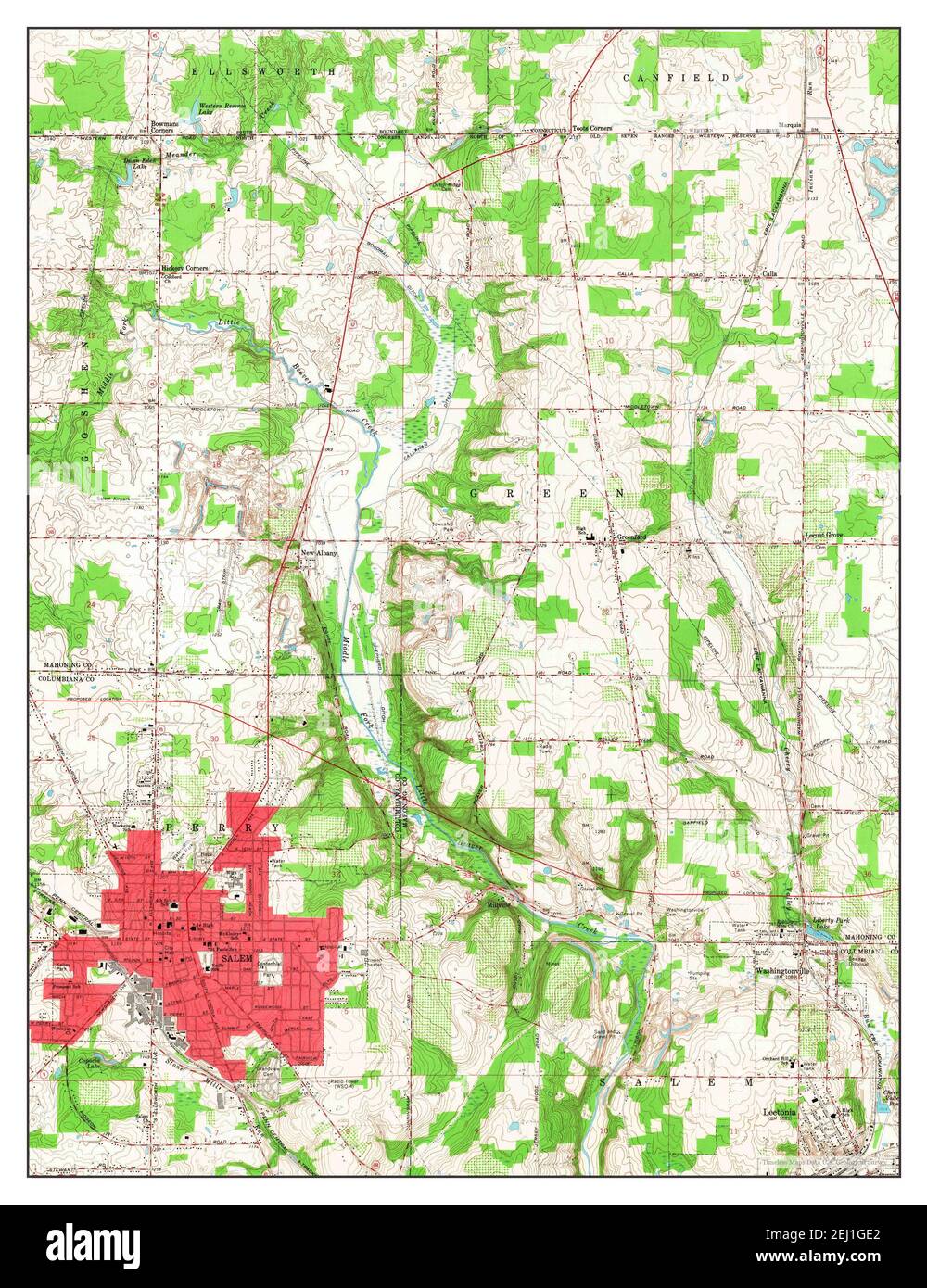 Salem, Ohio, map 1966, 124000, United States of America by Timeless