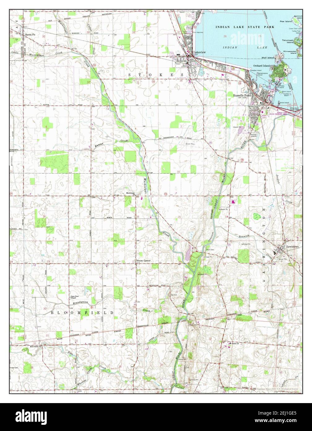 Russells Point, Ohio, map 1961, 124000, United States of America by