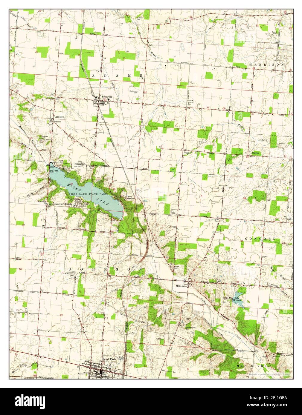 Saint Paris, Ohio, map 1961, 124000, United States of America by