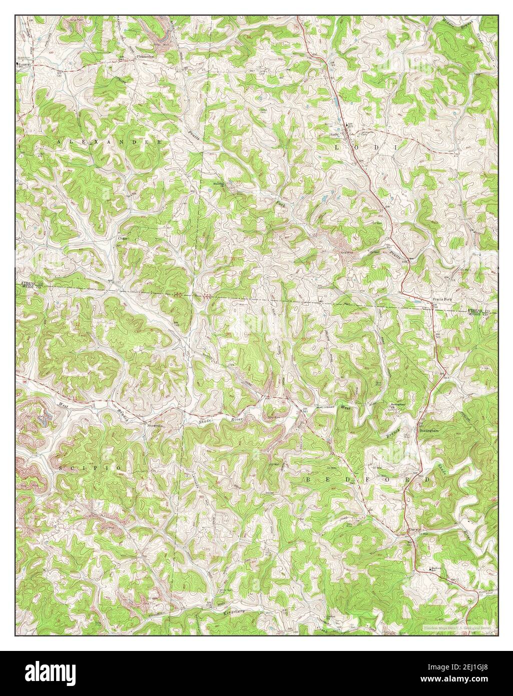 Shade, Ohio, map 1960, 124000, United States of America by Timeless