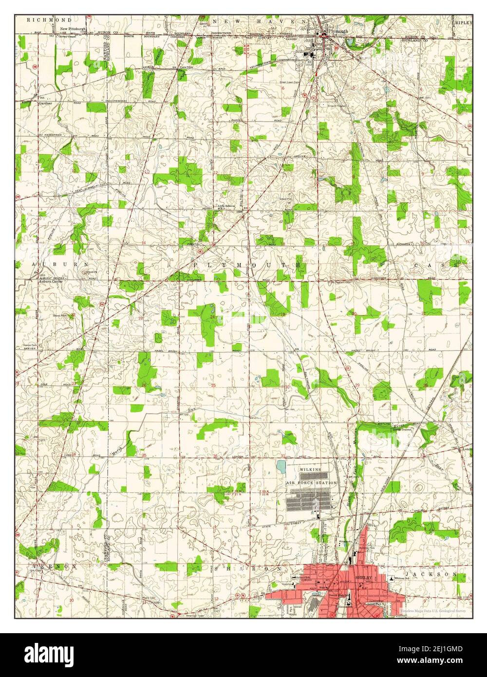 Shelby, Ohio, map 1960, 124000, United States of America by Timeless