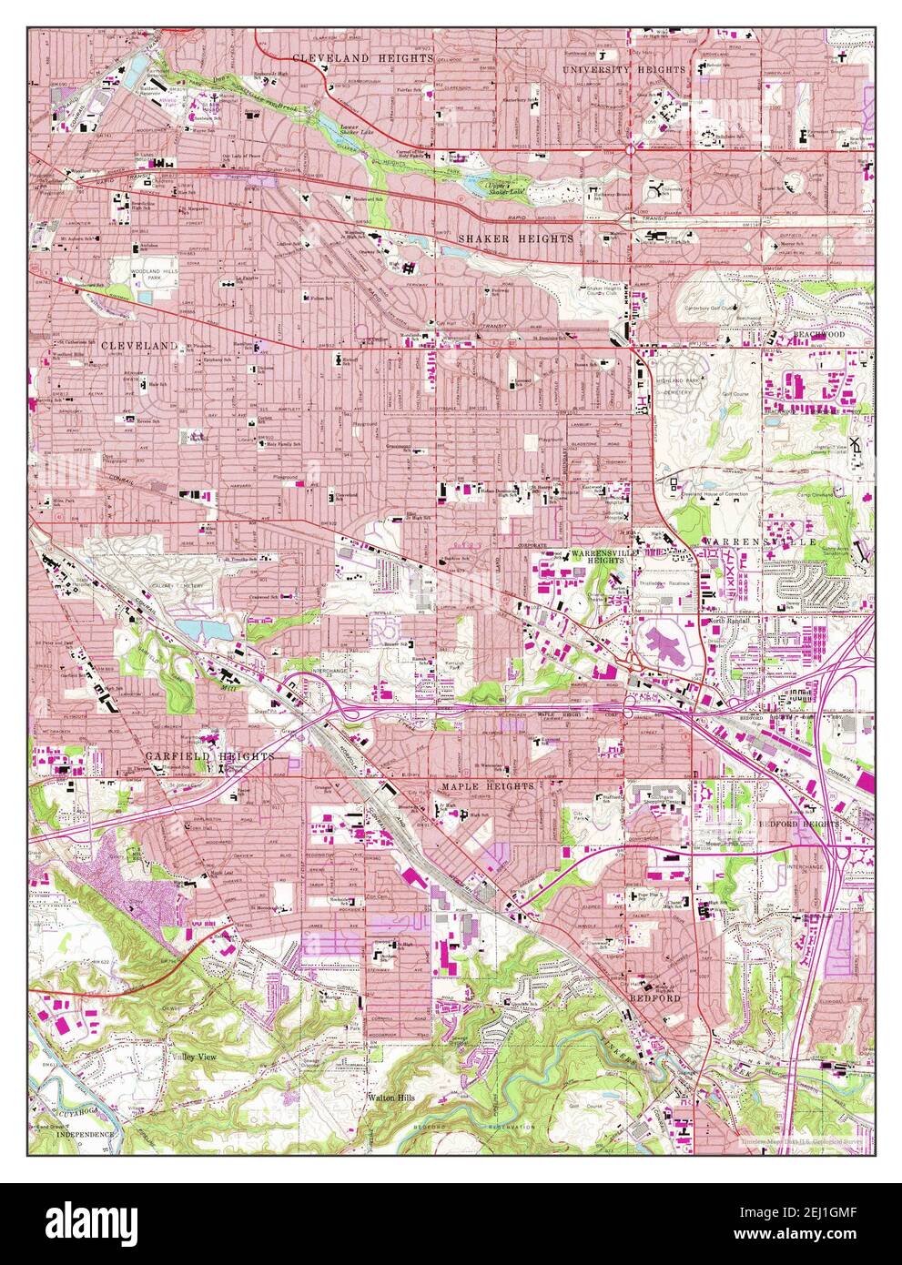 Shaker Heights, Ohio, map 1963, 124000, United States of America by Timeless Maps, data U.S