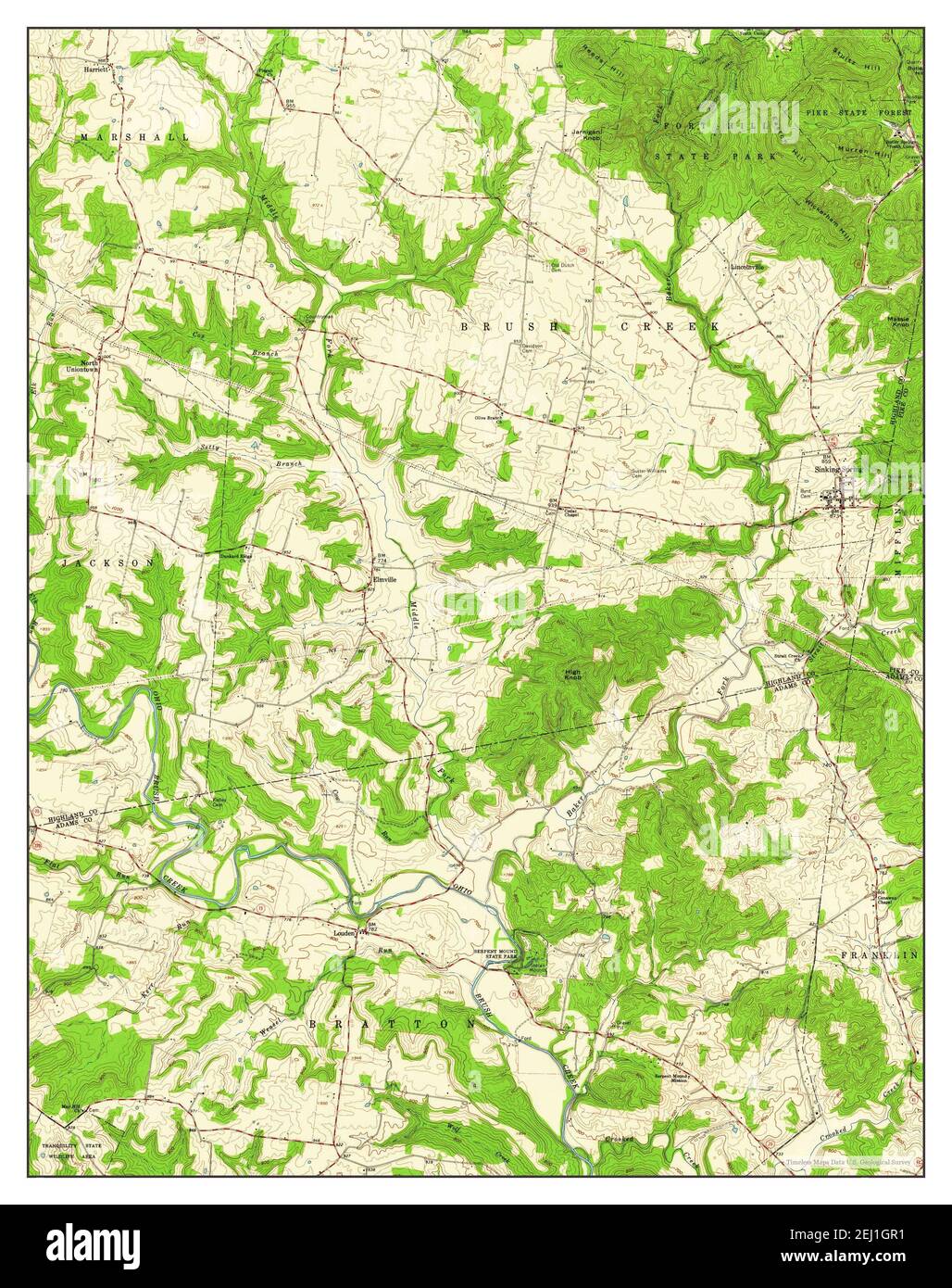 Sinking Spring, Ohio, map 1961, 124000, United States of America by