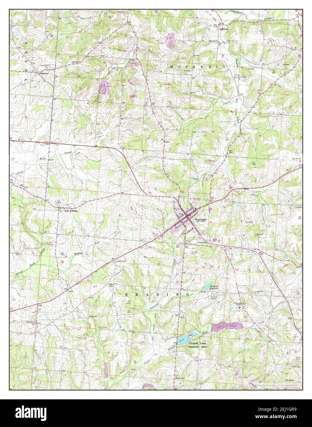 Somerset, Ohio, map 1961, 1:24000, United States of America by Timeless ...