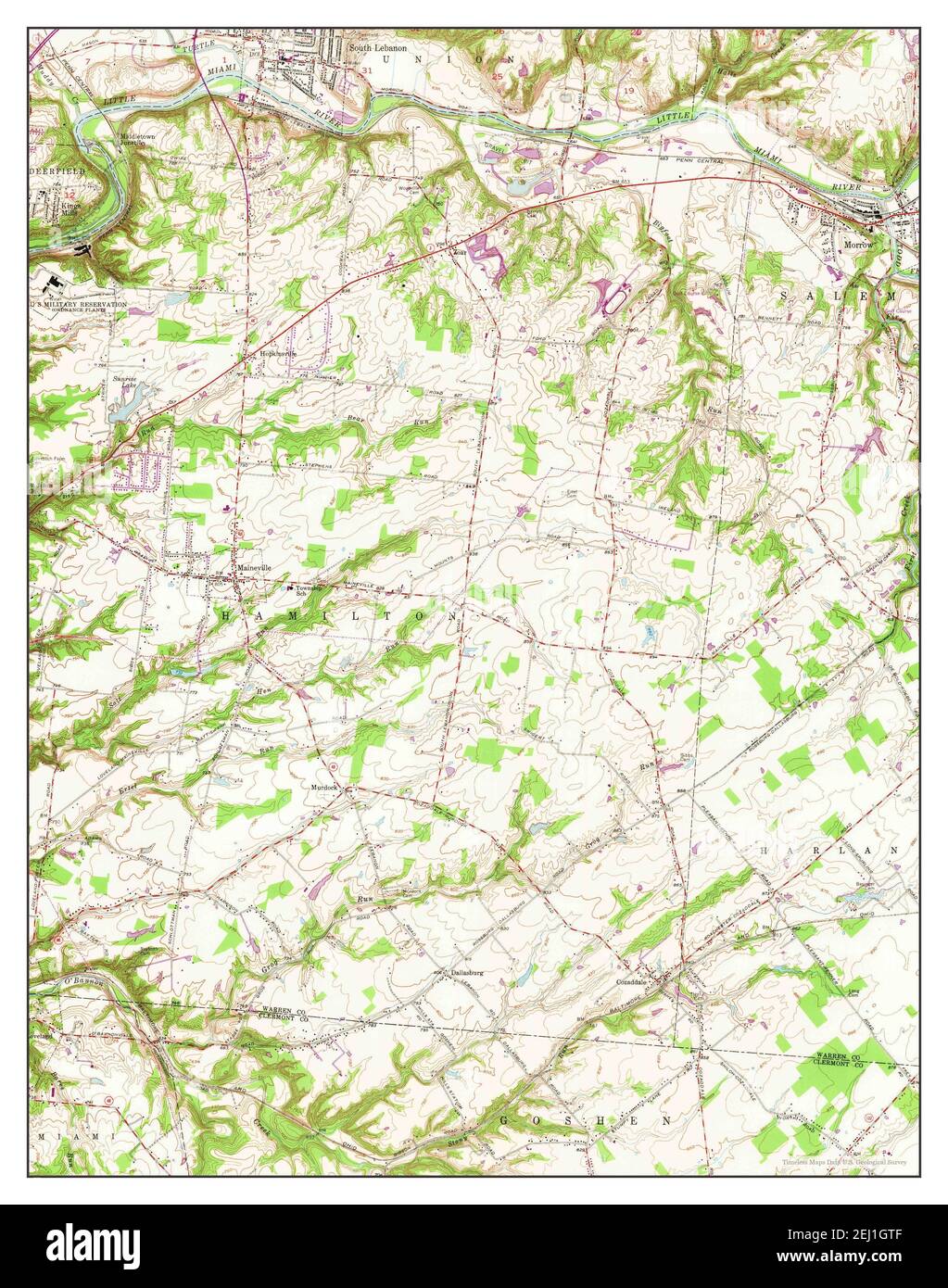 South Lebanon, Ohio, map 1955, 124000, United States of America by