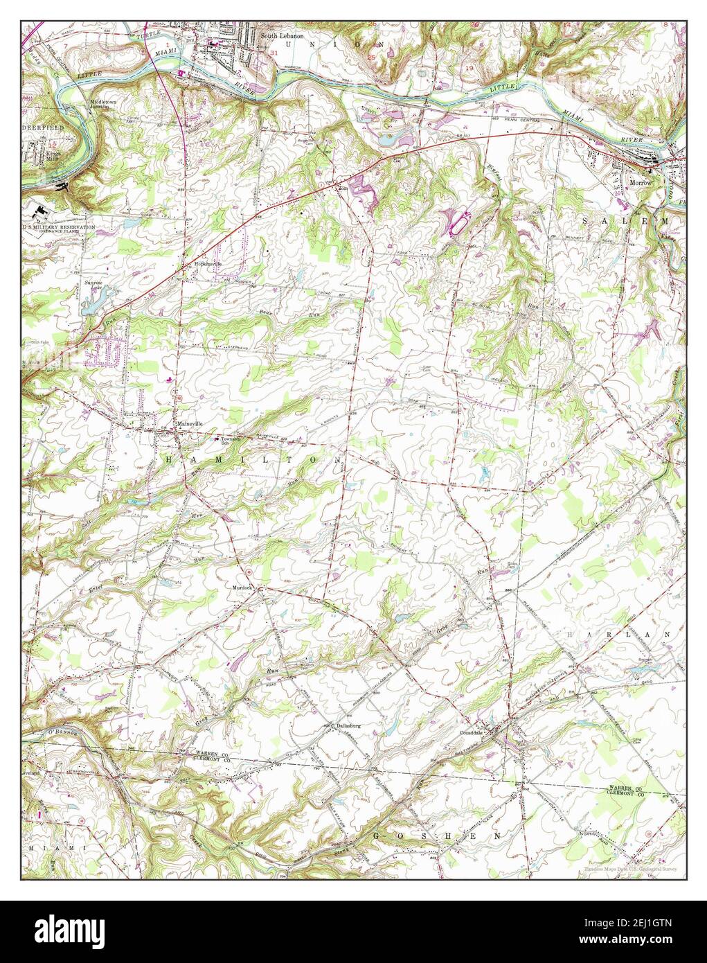 South Lebanon, Ohio, map 1955, 124000, United States of America by