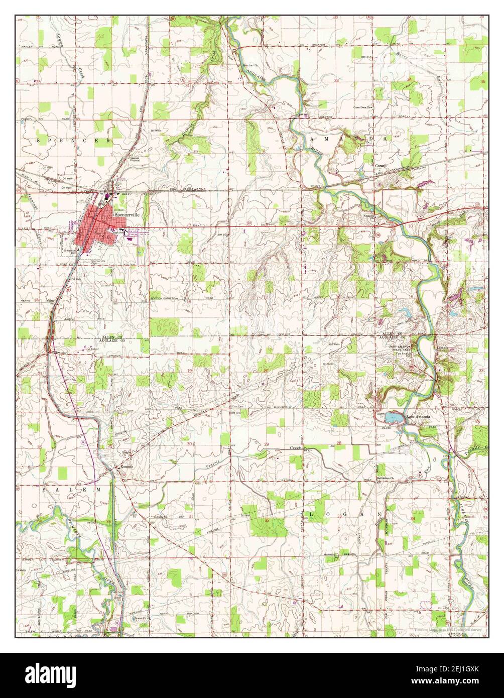 Spencerville, Ohio, map 1960, 124000, United States of America by