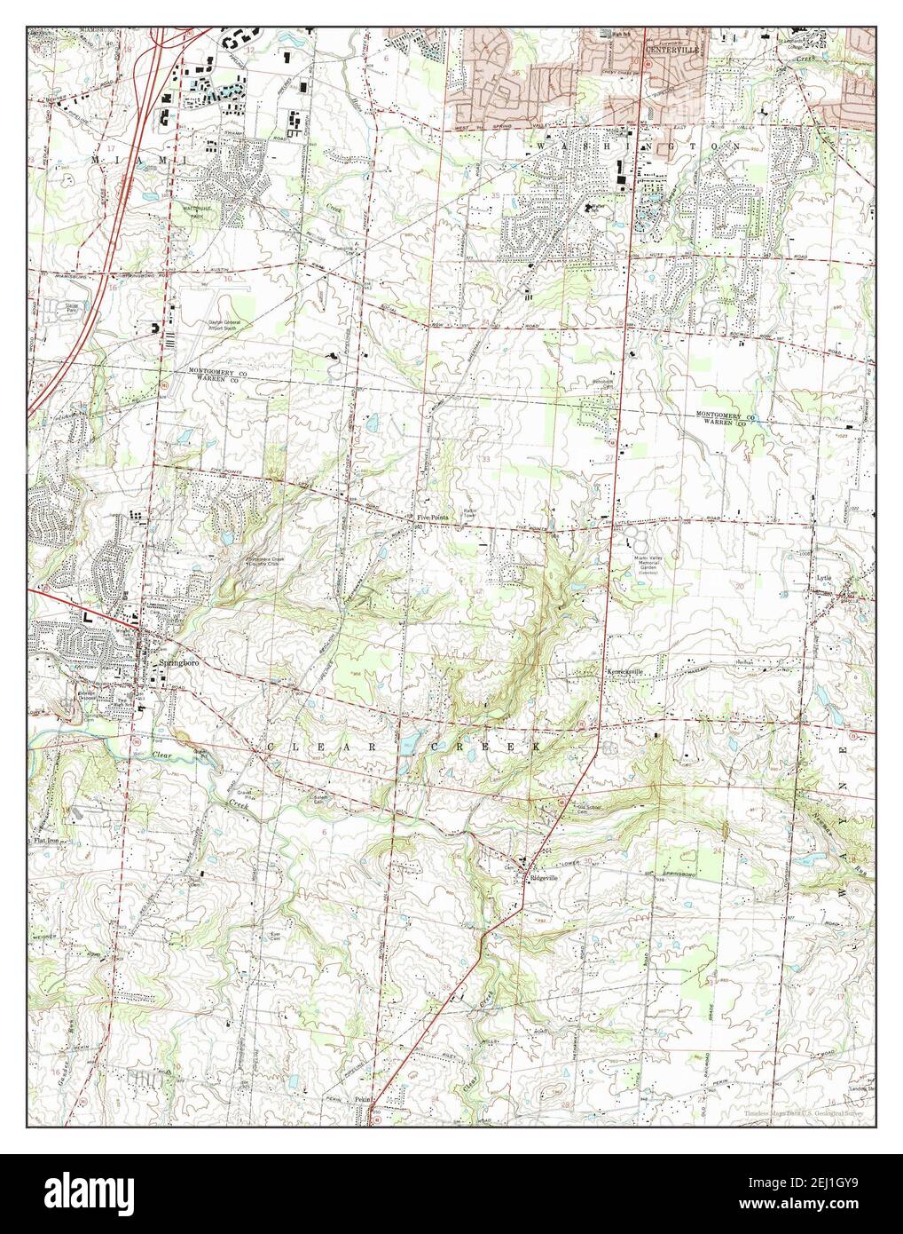 Springboro, Ohio, map 1965, 124000, United States of America by