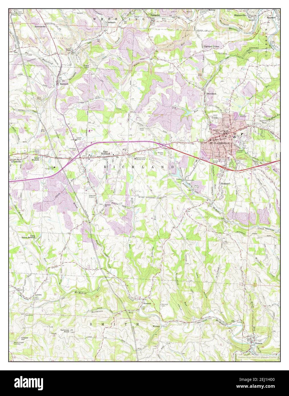 St Clairsville Ohio Map St Clairsville, Ohio, Map 1960, 1:24000, United States Of America By  Timeless Maps, Data U.s. Geological Survey Stock Photo - Alamy
