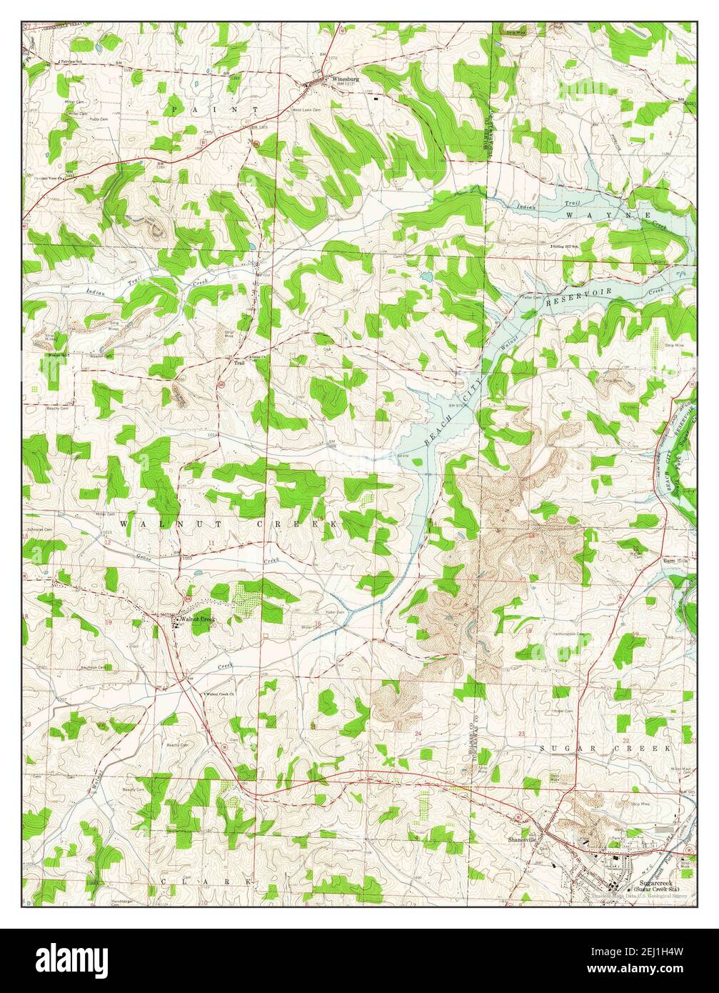 Sugar Creek Ohio Map Sugarcreek, Ohio, Map 1961, 1:24000, United States Of America By Timeless  Maps, Data U.s. Geological Survey Stock Photo - Alamy