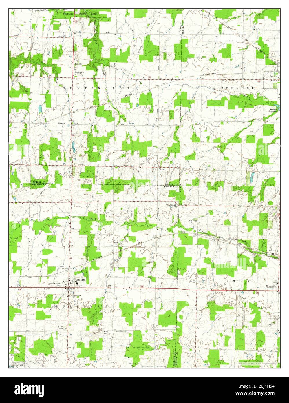 Sullivan, Ohio, map 1961, 1:24000, United States of America by Timeless Maps, data U.S. Geological Survey Stock Photo