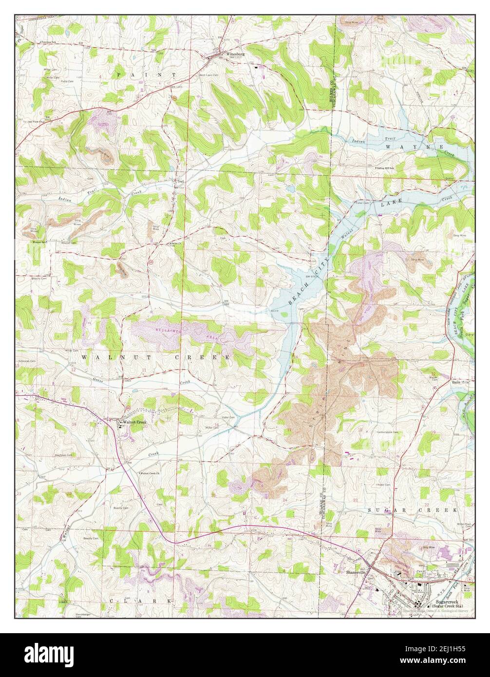 Sugar Creek Ohio Map Sugarcreek, Ohio, Map 1961, 1:24000, United States Of America By Timeless  Maps, Data U.s. Geological Survey Stock Photo - Alamy