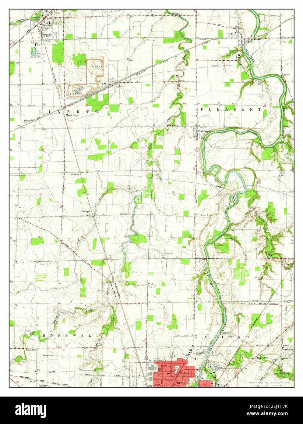 Tiffin ohio map Cut Out Stock Images &amp; Pictures - Alamy