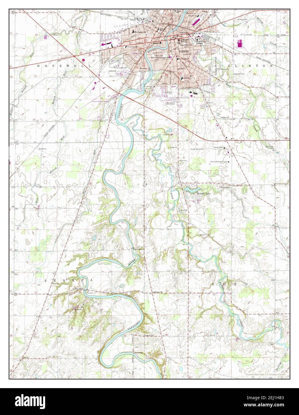 Tiffin South, Ohio, map 1960, 1:24000, United States of America by ...