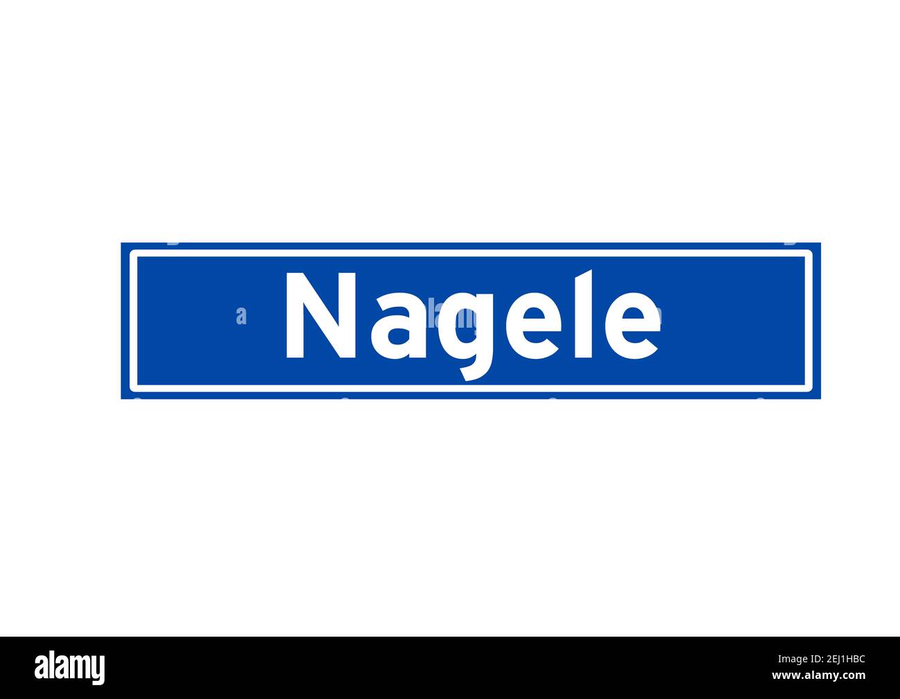 Nagele isolated Dutch place name sign. City sign from the Netherlands. Stock Photo