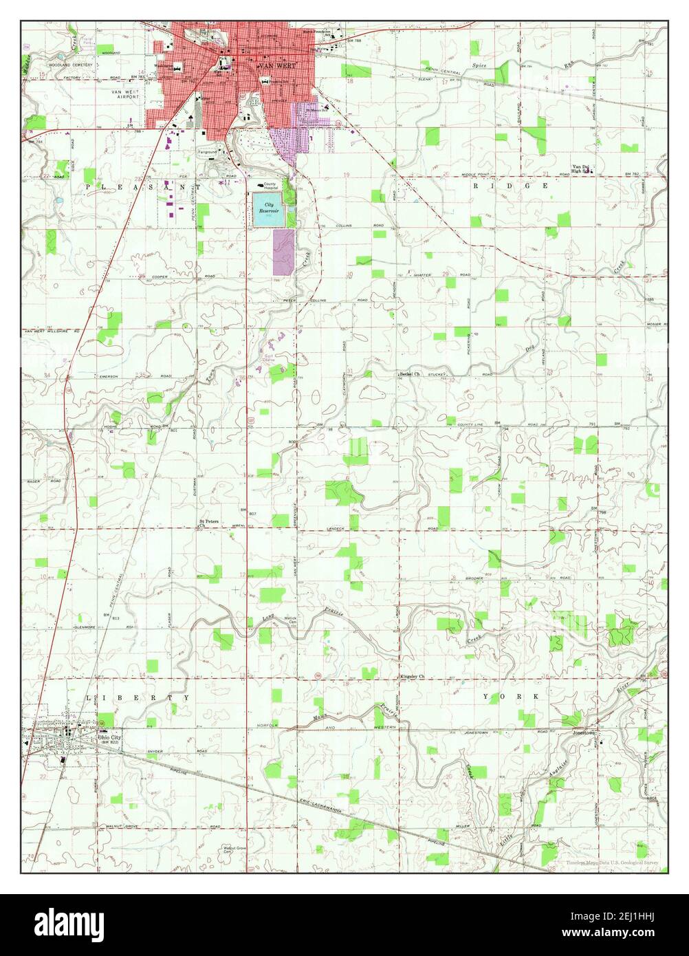 Van Wert, Ohio, map 1960, 124000, United States of America by Timeless Maps, data U.S