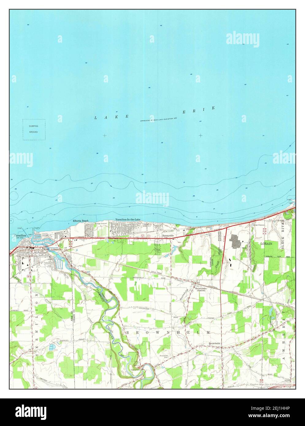 Vermilion East, Ohio, map 1959, 124000, United States of America by