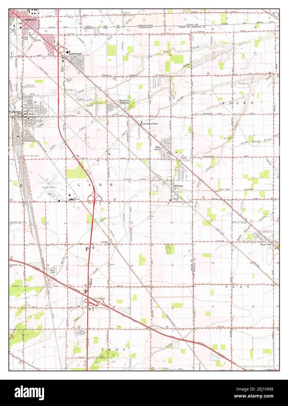 Walbridge, Ohio, map 1965, 124000, United States of America by