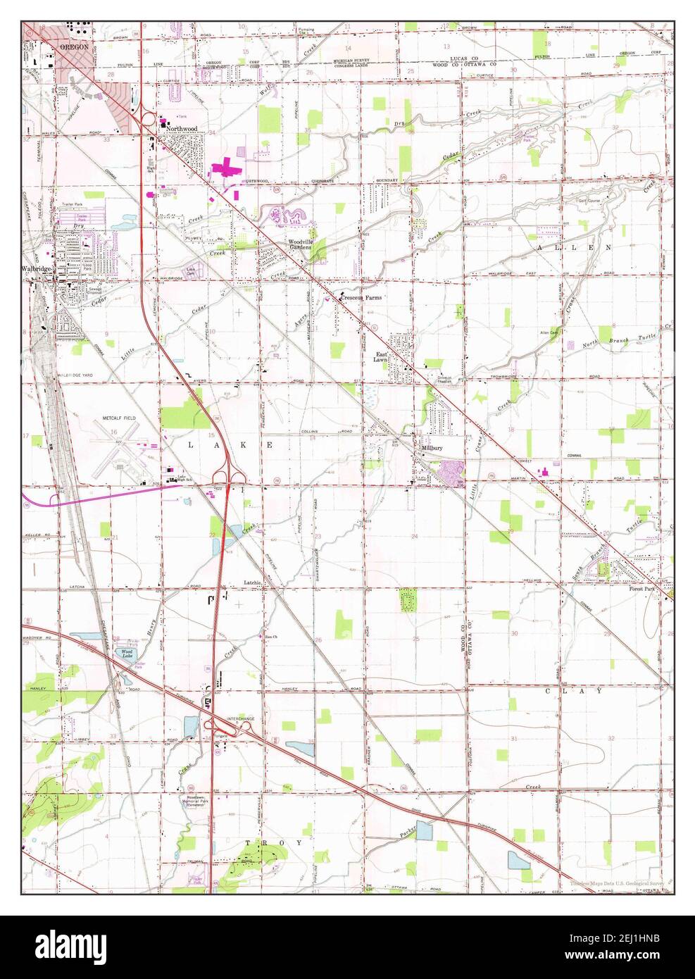 Walbridge, Ohio, map 1965, 124000, United States of America by Timeless Maps, data U.S