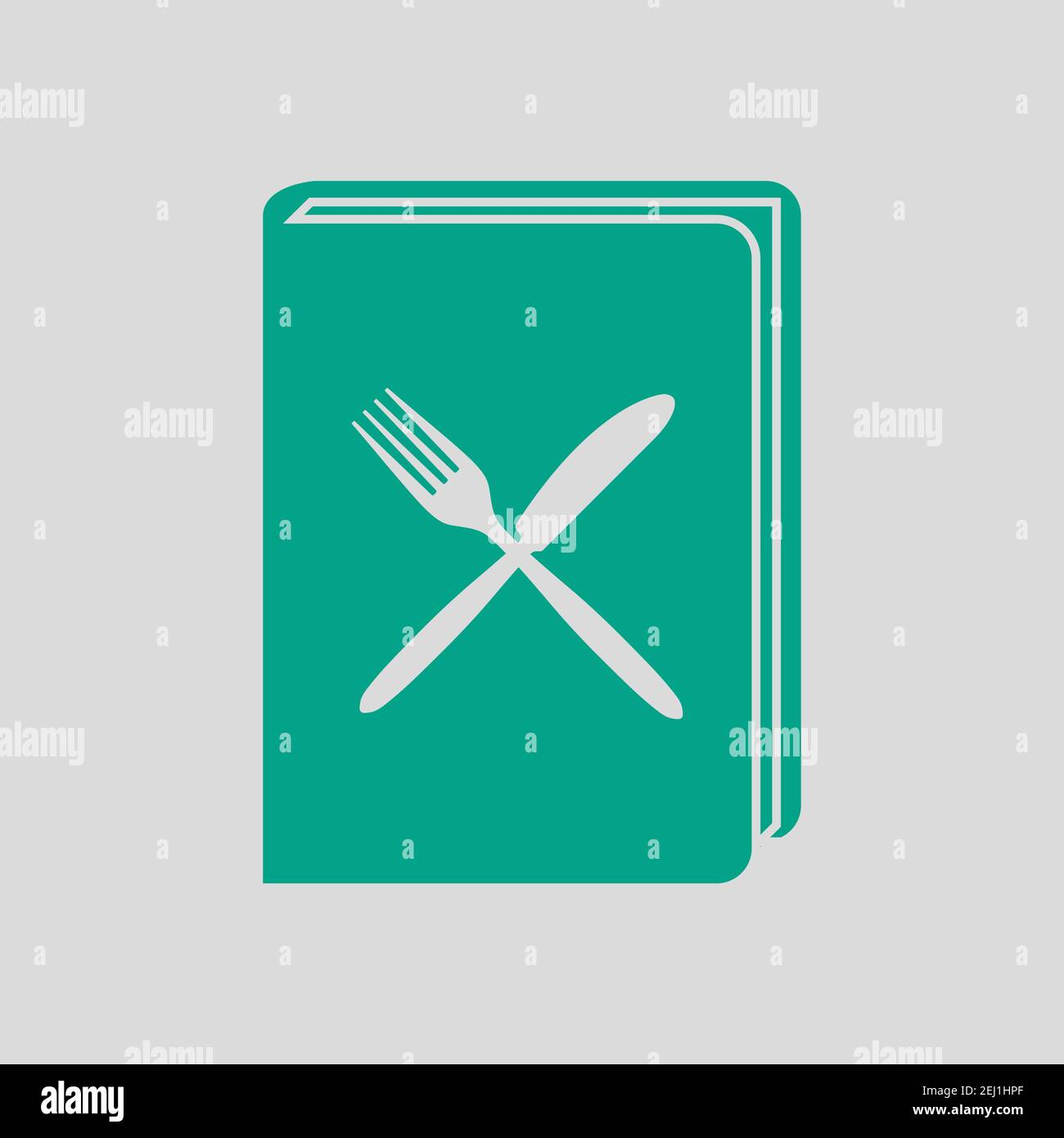 Menu Book Icon. Green on Gray Background. Vector Illustration. Stock Vector