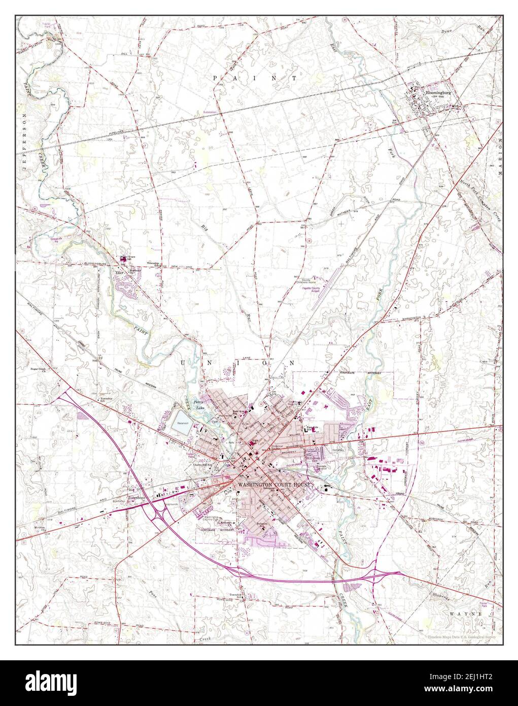 Washington Court House Ohio Map Washington Court House, Ohio, Map 1961, 1:24000, United States Of America  By Timeless Maps, Data U.s. Geological Survey Stock Photo - Alamy
