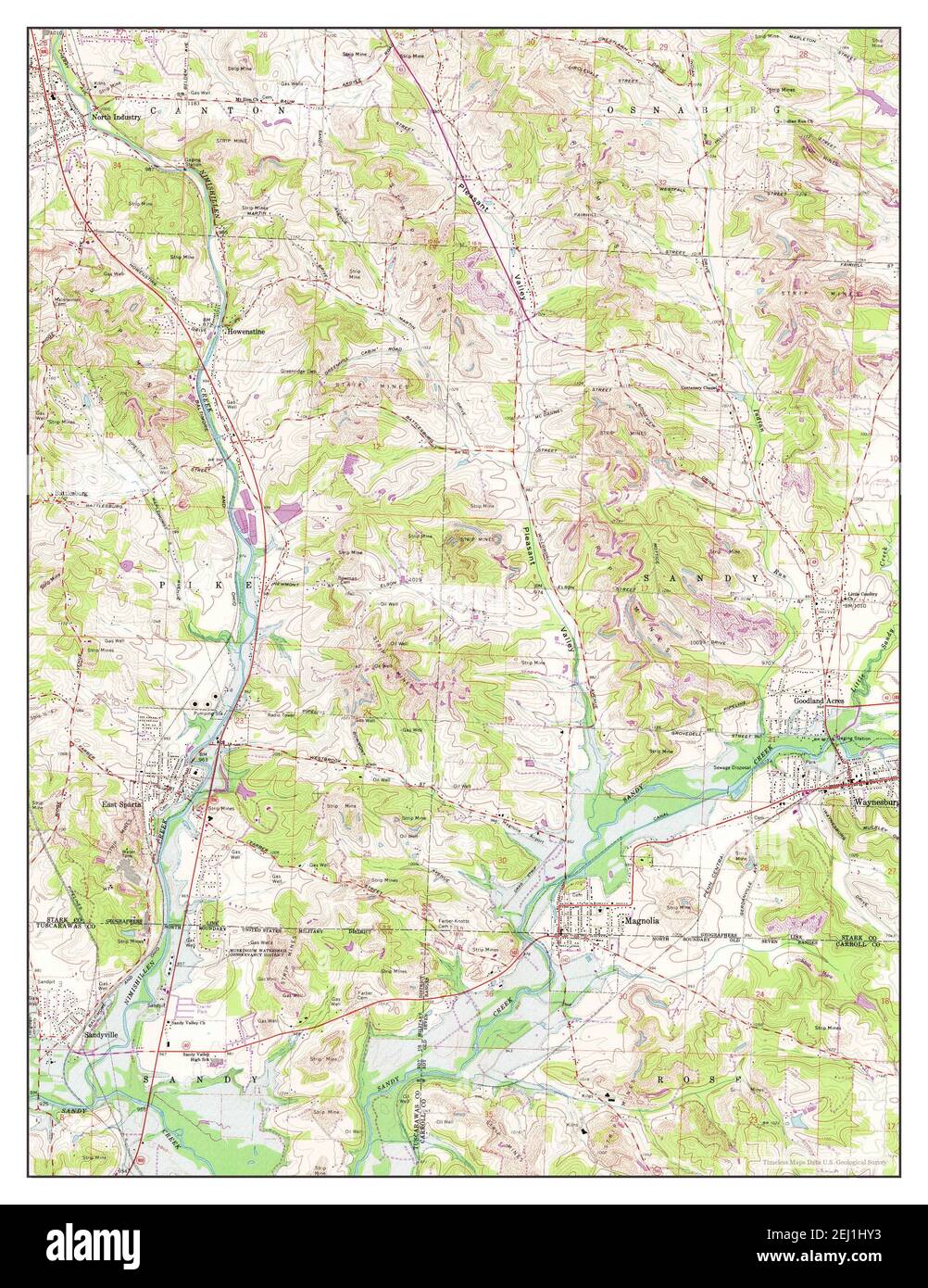 Map of waynesburg ohio Cut Out Stock Images & Pictures - Alamy