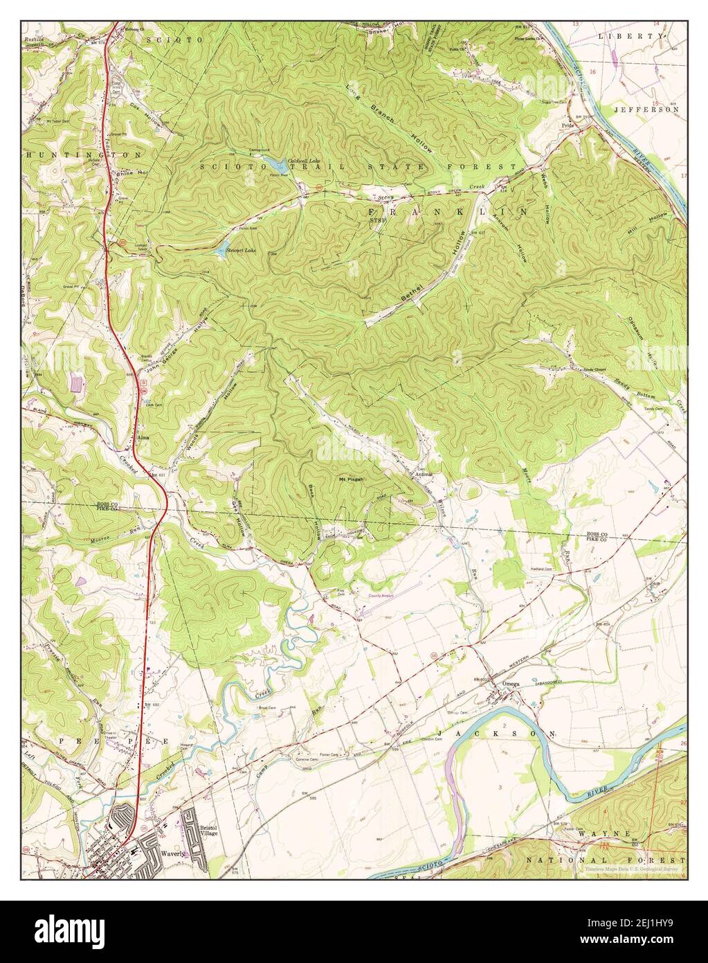 Waverly North, Ohio, map 1961, 124000, United States of America by Timeless Maps, data U.S