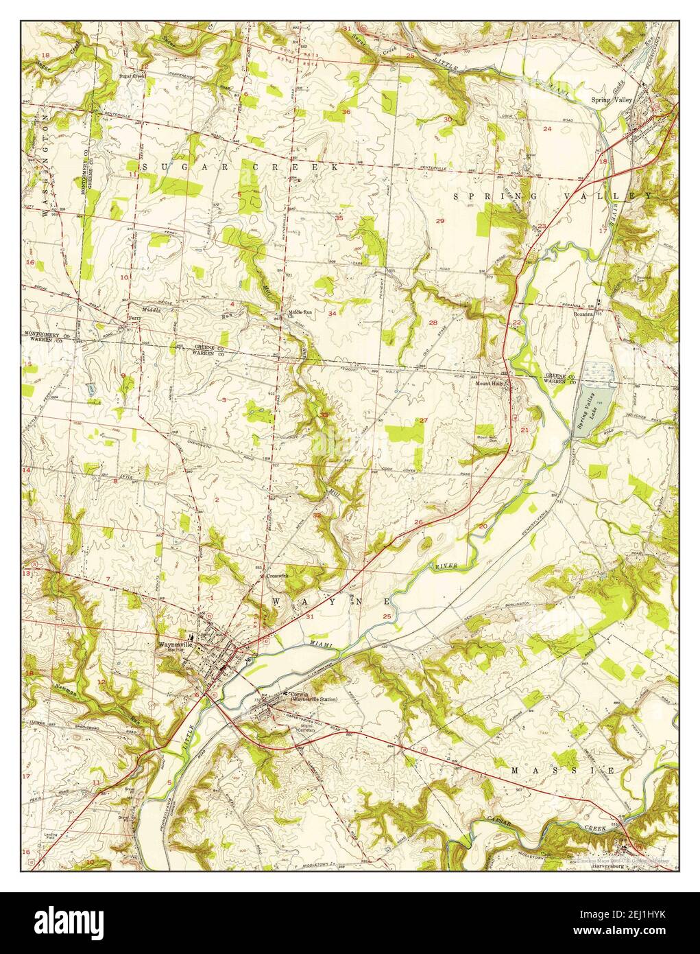 Waynesville, Ohio, map 1955, 124000, United States of America by