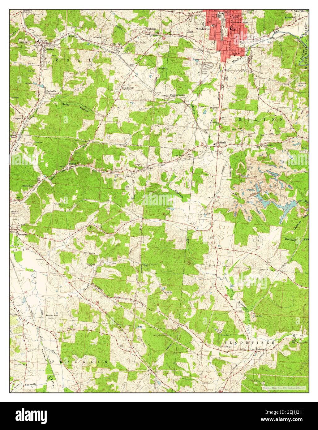 Wellston, Ohio, map 1961, 124000, United States of America by Timeless Maps, data U.S