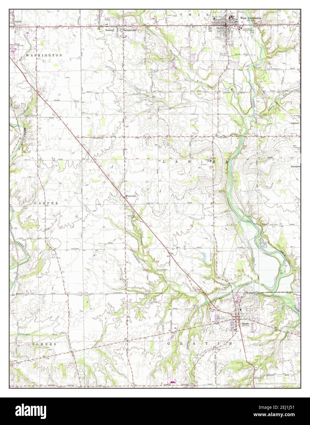 West Alexandria, Ohio, map 1961, 124000, United States of America by