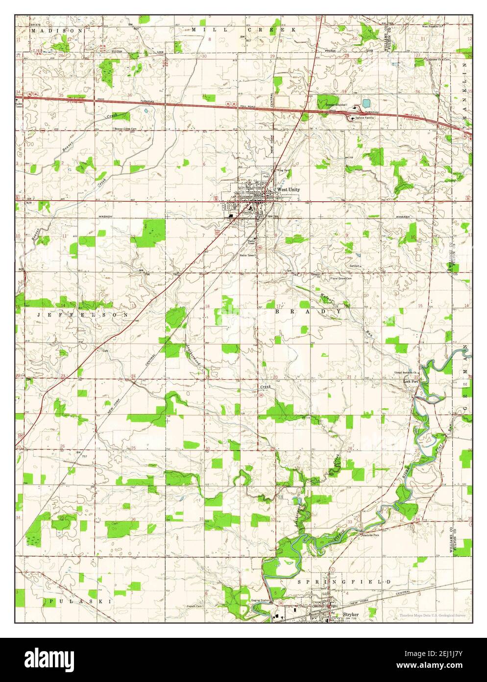 West Unity, Ohio, map 1961, 124000, United States of America by Timeless Maps, data U.S