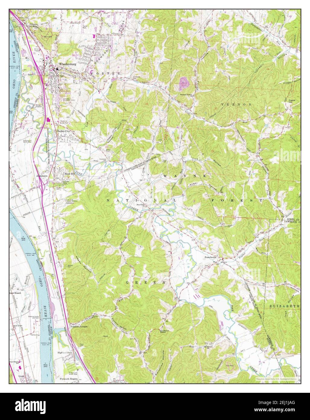 Wheelersburg, Ohio, map 1961, 124000, United States of America by