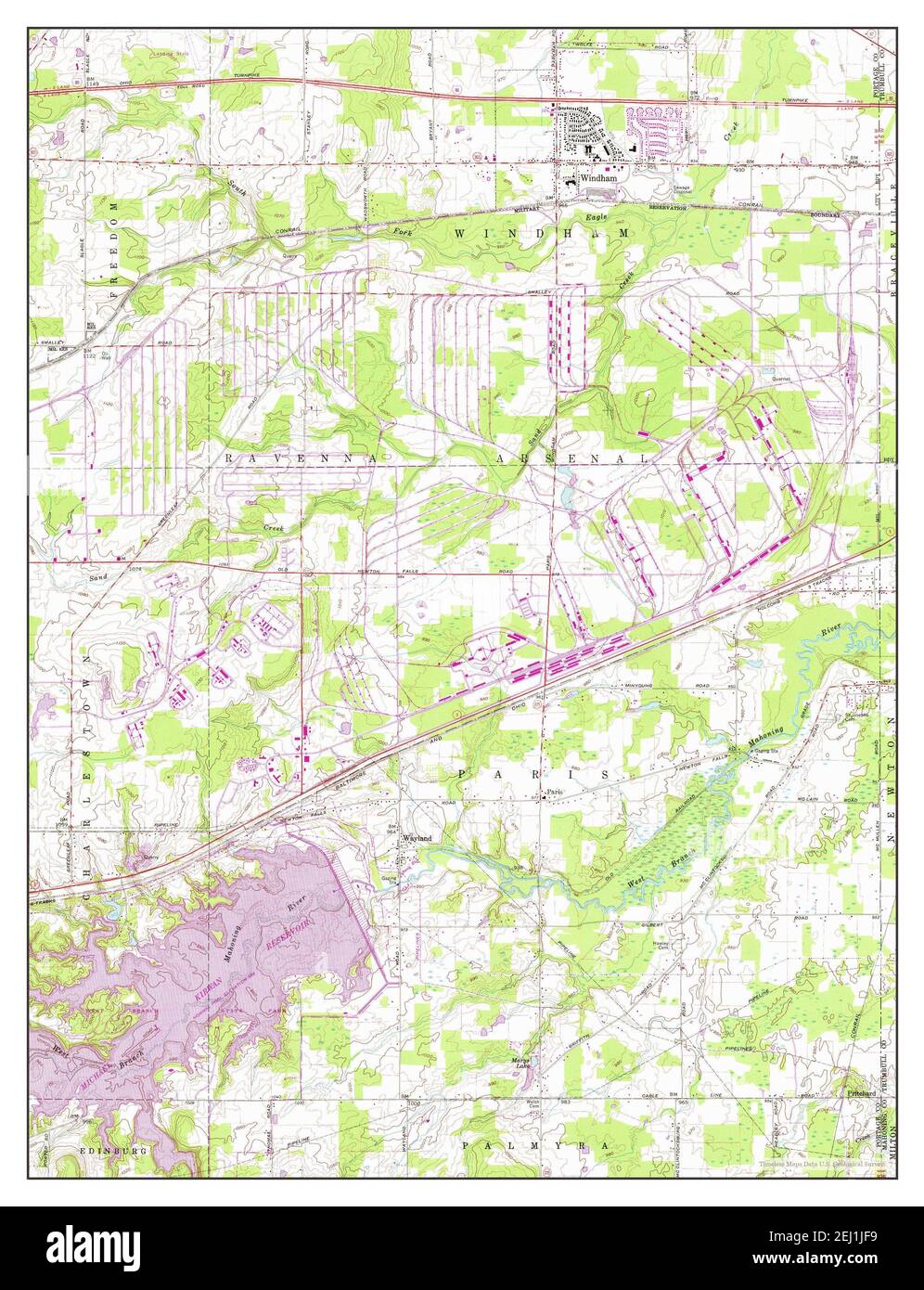 Windham, Ohio, map 1959, 124000, United States of America by Timeless
