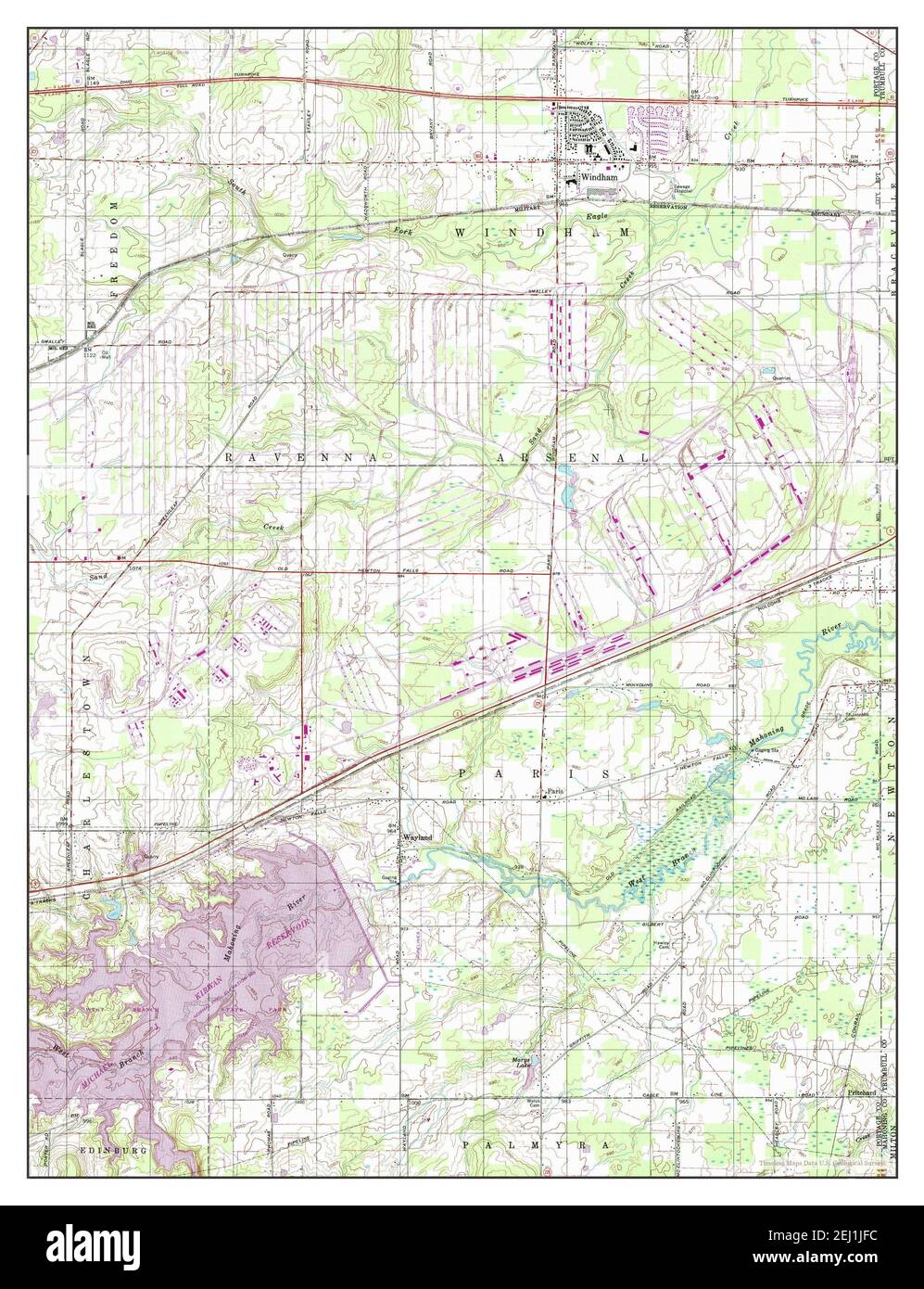 Windham, Ohio, map 1994, 124000, United States of America by Timeless