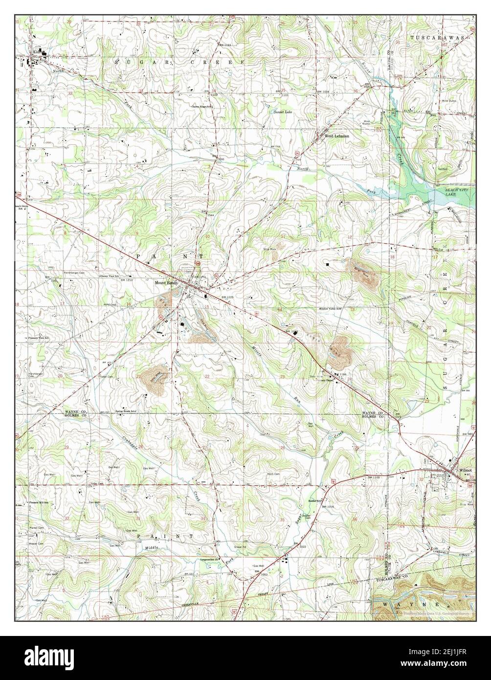 Wilmot, Ohio, map 1961, 124000, United States of America by Timeless Maps, data U.S. Geological
