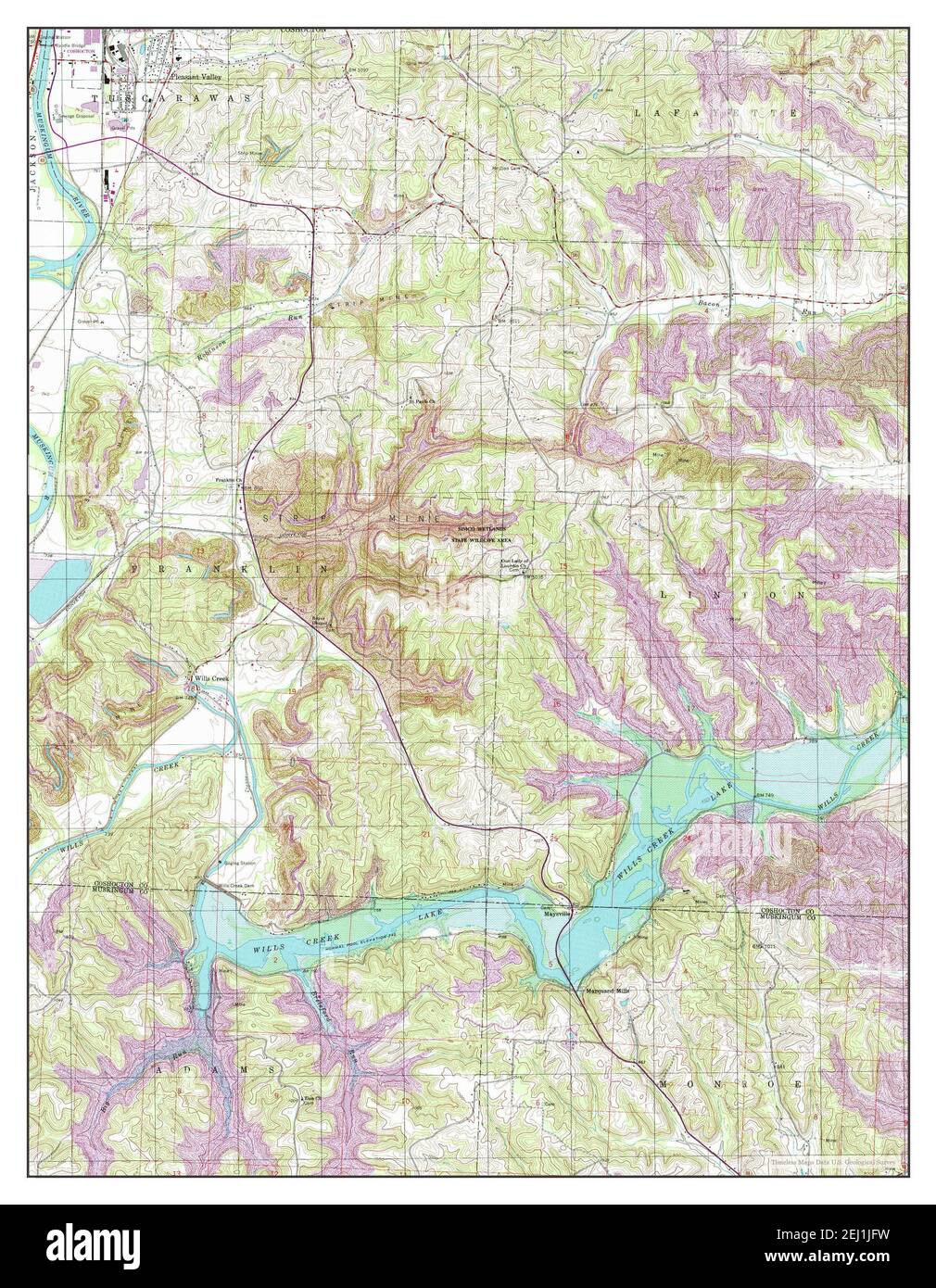 Wills Creek, Ohio, map 1994, 124000, United States of America by