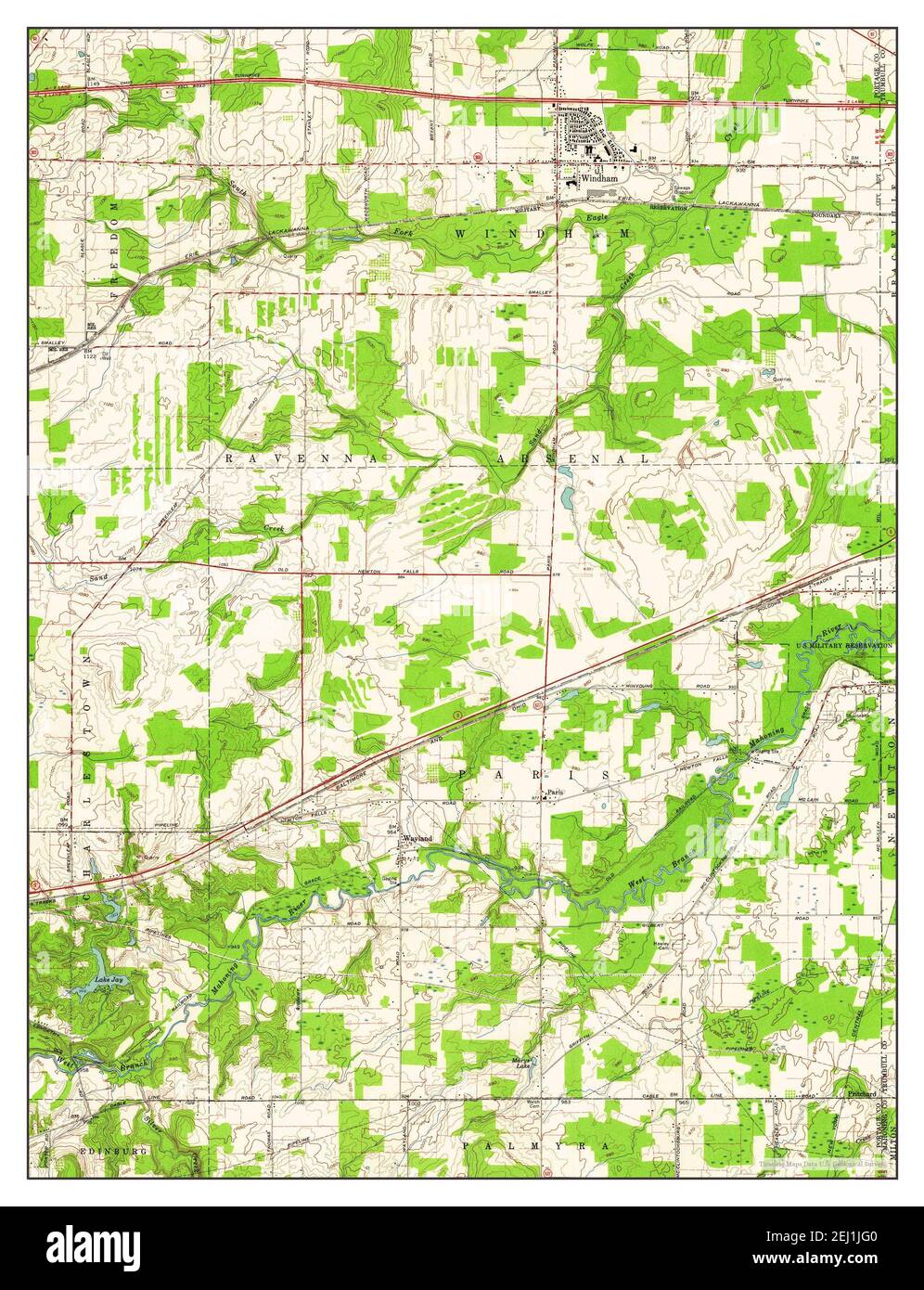 Windham, Ohio, map 1959, 124000, United States of America by Timeless