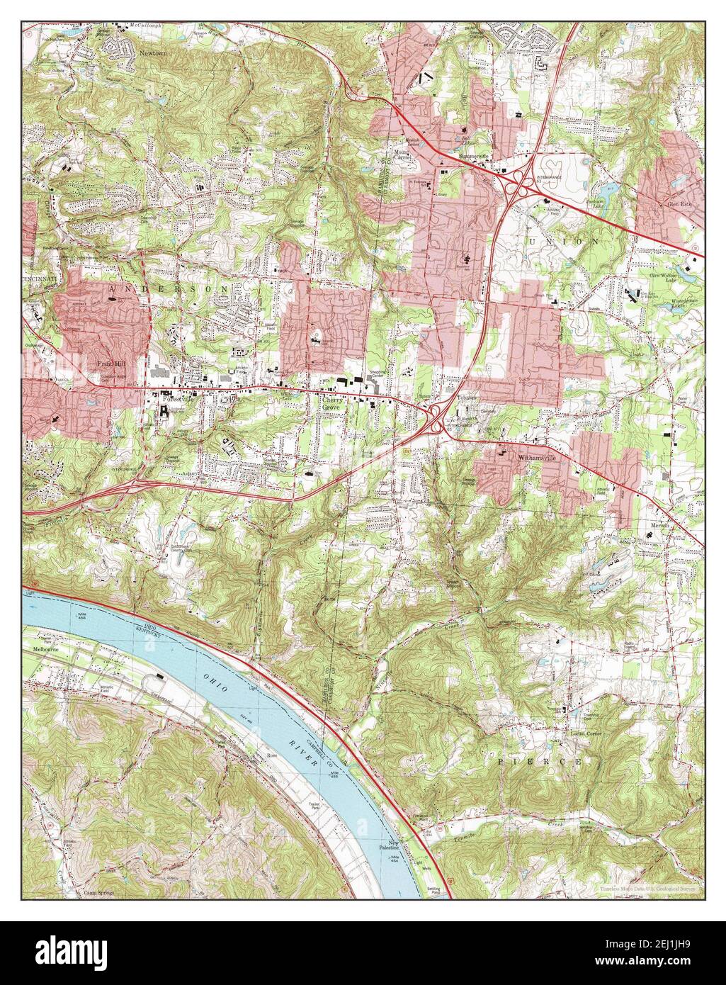 Withamsville, Ohio, map 1983, 124000, United States of America by Timeless Maps, data U.S