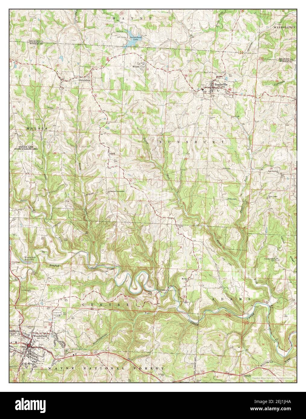 Woodsfield, Ohio, map 1961, 124000, United States of America by