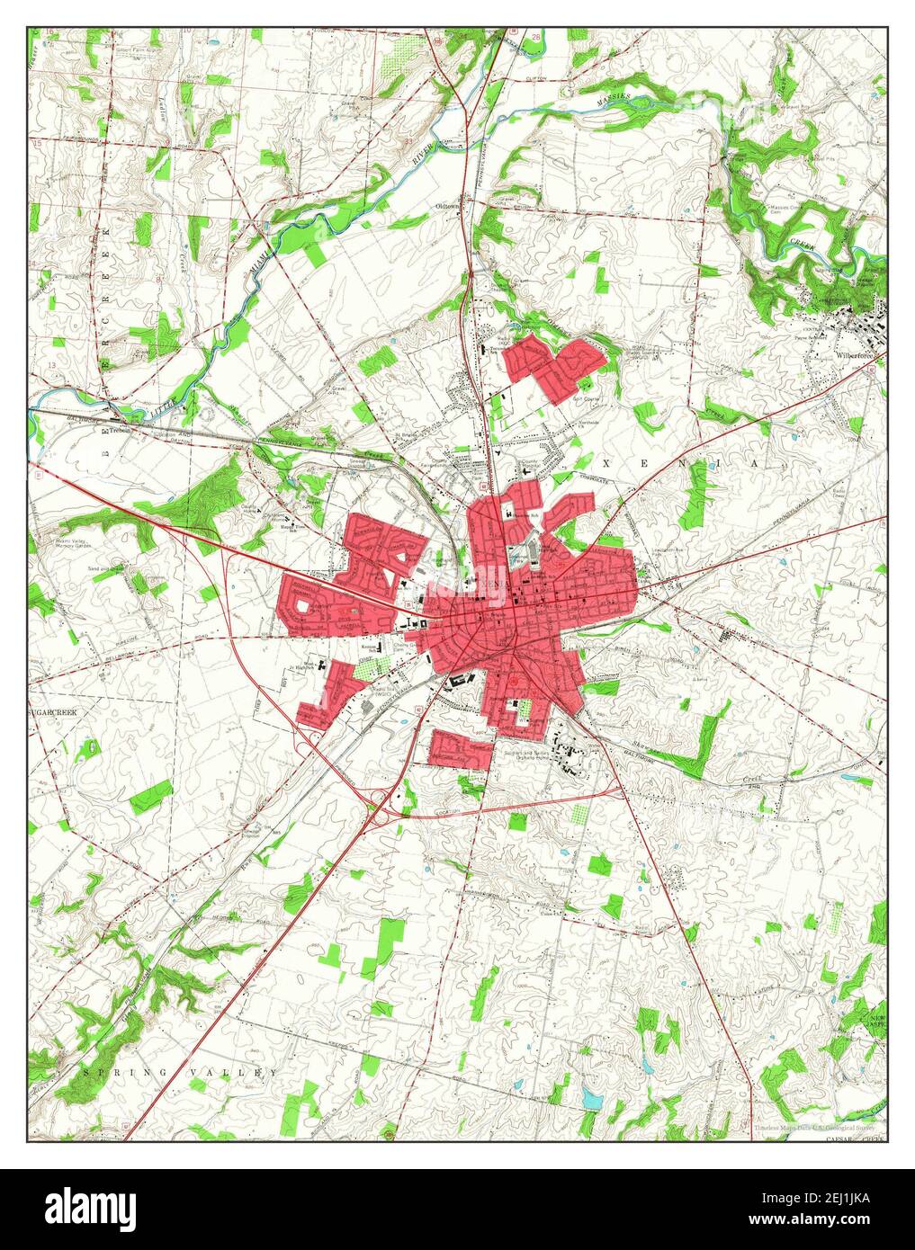 Xenia, Ohio, map 1965, 124000, United States of America by Timeless