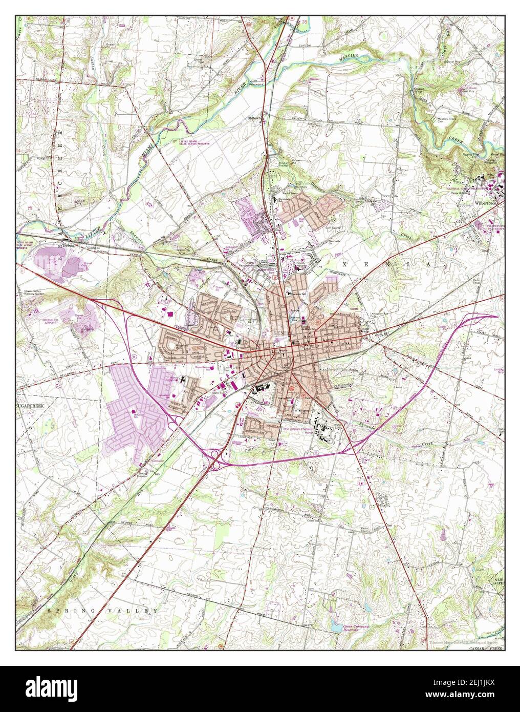 Xenia, Ohio, map 1965, 124000, United States of America by Timeless