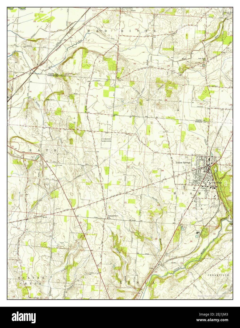 Yellow Springs Ohio Map Yellow Springs, Ohio, Map 1955, 1:24000, United States Of America By  Timeless Maps, Data U.s. Geological Survey Stock Photo - Alamy
