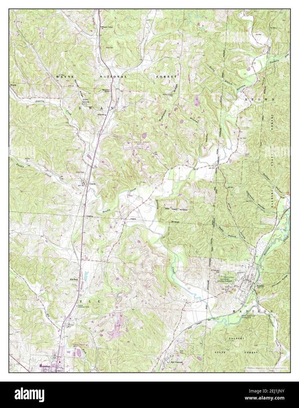 Zaleski, Ohio, map 1961, 124000, United States of America by Timeless