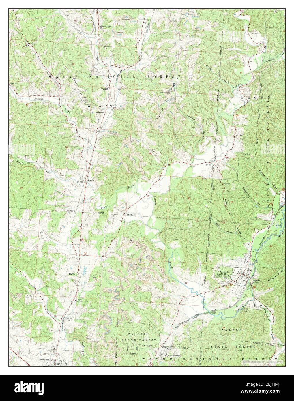 Zaleski, Ohio, map 1961, 124000, United States of America by Timeless