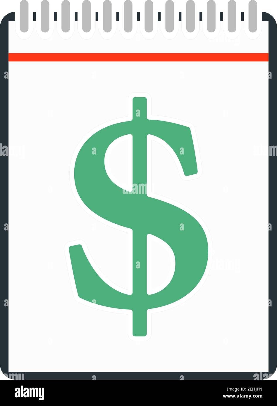 Dollar Calendar Icon. Flat Color Design. Vector Illustration. Stock Vector
