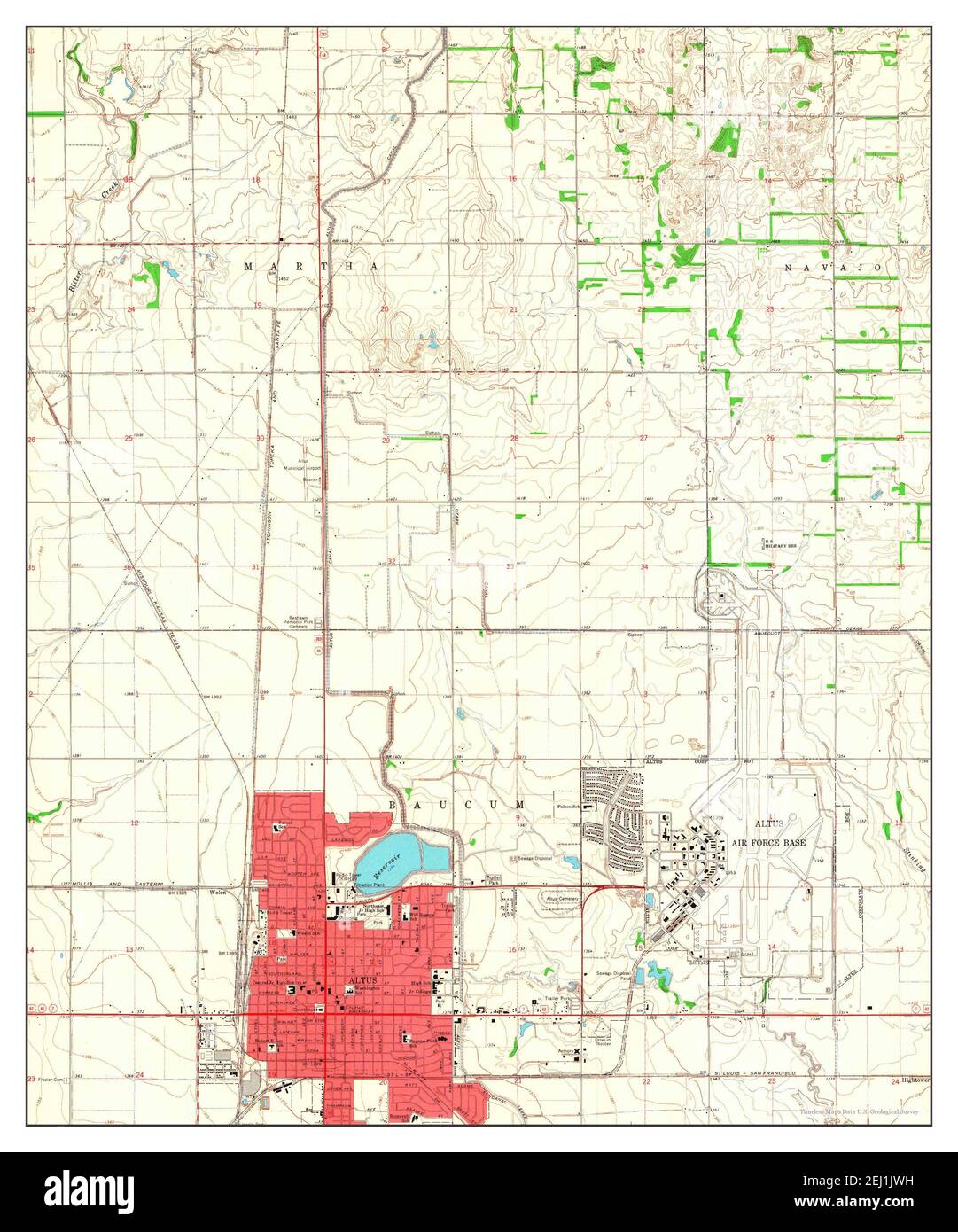 Altus, Oklahoma, map 1964, 124000, United States of America by