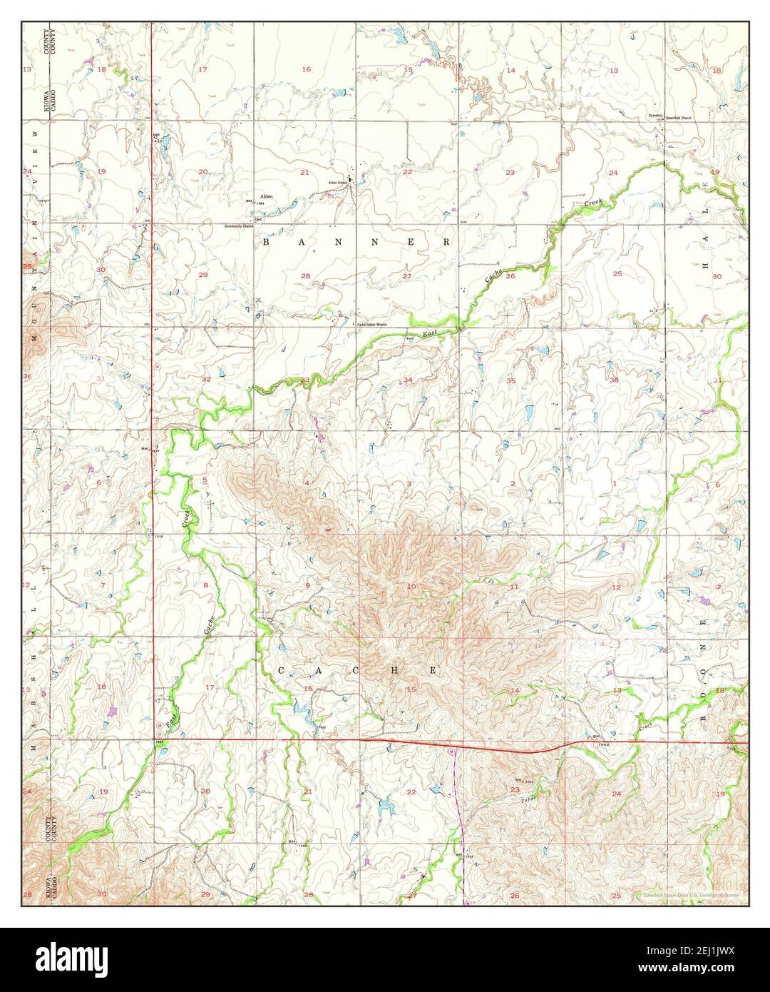 Alden, Oklahoma, map 1956, 124000, United States of America by
