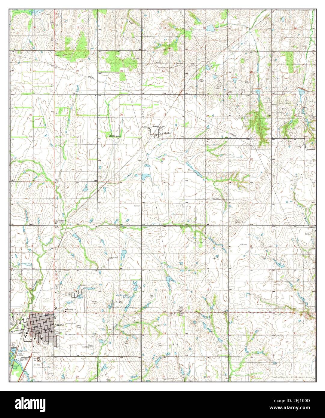 Apache, Oklahoma, map 1991, 124000, United States of America by